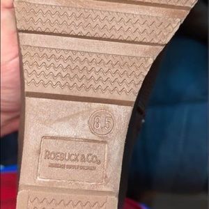 Women’s tan wedge boots size 8.5